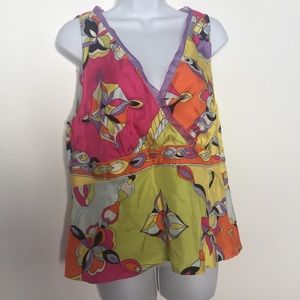 Silk sleeveless v-neck shirt
